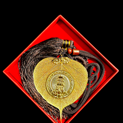 Lá bồ đề gắn biểu tượng (Symbol) vàng 24K