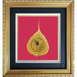 Khung tranh lá bồ đề mạ vàng 24K Symbol (K-04)