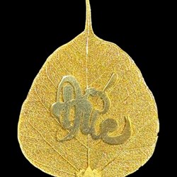 Lá bồ đề mạ vàng 24K (Chữ Đức)
