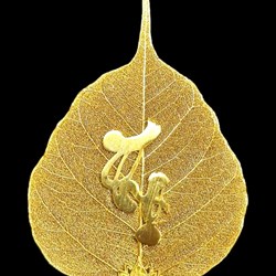 Lá bồ đề mạ vàng 24K (Chữ Thọ)