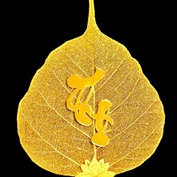 Lá bồ đề mạ vàng 24K (Chữ Thọ)