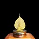 Tượng phật tọa thiền và lá bồ đề mạ vàng 24K (không bao gồm kỷ gỗ)