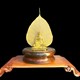 Tượng phật tọa thiền và lá bồ đề mạ vàng 24K (không bao gồm kỷ gỗ)
