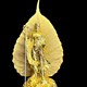 Tượng phật tọa thiền và lá bồ đề mạ vàng 24K