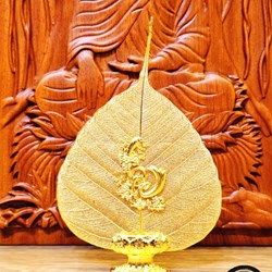 Tác phẩm nghệ thuật, quà tặng lưu niệm lá bồ đề mạ vàng